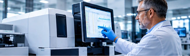Scientist working with laboratory automation