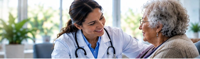 Clinician with a patient