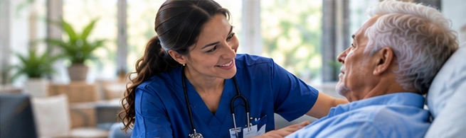 Clinician with a patient